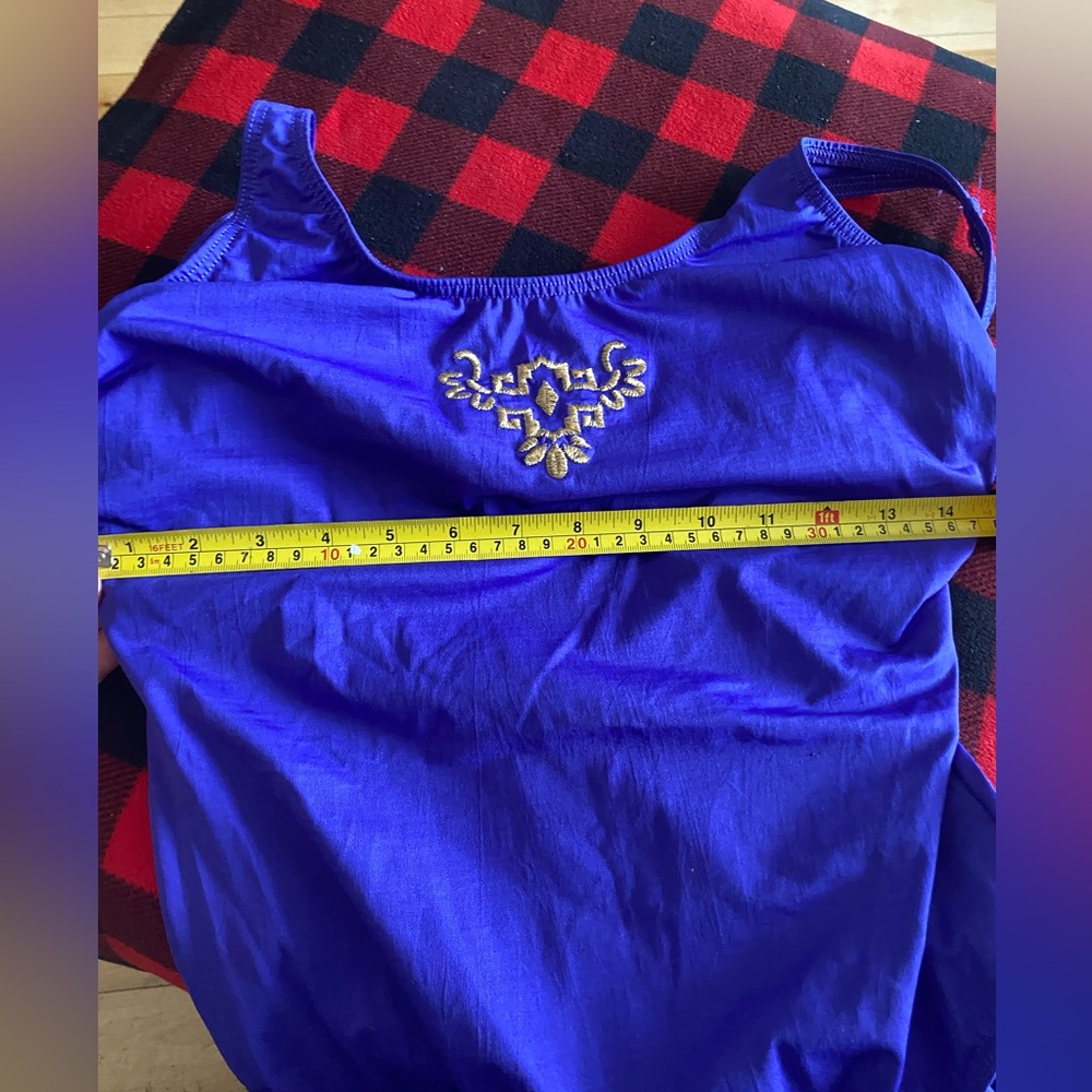 Purple Swimsuit with Gold Embroidery - Picture 7 of 7